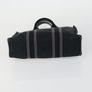 HERMES Fourre Tout Hand Bag Canvas 5 Set Gray Black Auth ti3571-20