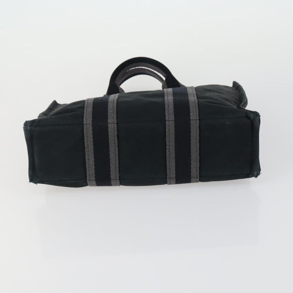 HERMES Fourre Tout Handtas Canvas 5 Set Grijs Zwart Auth ti3571