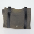 HERMES Fourre Tout Handtas Canvas 5 Set Grijs Zwart Auth ti3571-22