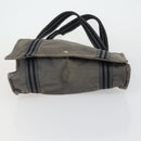 HERMES Fourre Tout Handtas Canvas 5 Set Grijs Zwart Auth ti3571-25