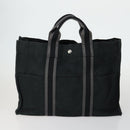 HERMES Fourre Tout Hand Bag Canvas 5 Set Gray Black Auth ti3571-7