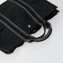 HERMES Fourre Tout Hand Bag Canvas 5 Set Gray Black Auth ti3571-9