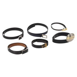 GUCCI LANVIN COLLECTION PRADA Belt Leather 6 Set Black Dark Brown Auth ti3572