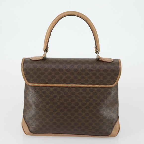 CELINE C Macadam Macadam Canvas Bag PVC Canvas 3 Set Brown Navy Auth ti3574