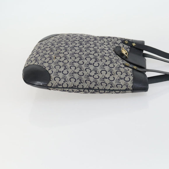 CELINE C Macadam Macadam Canvas Bag PVC Canvas 3 Set Brown Navy Auth ti3574