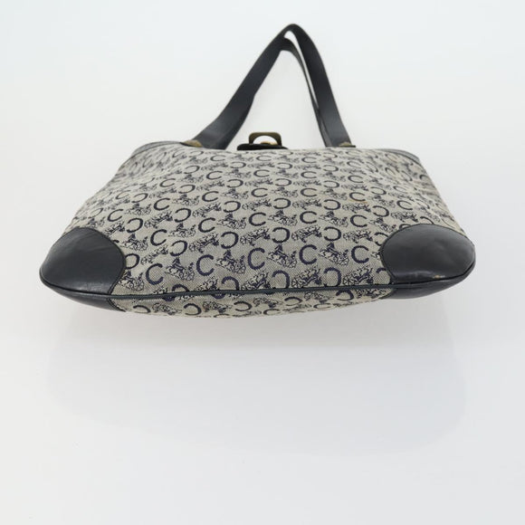 CELINE C Macadam Macadam Canvas Bag PVC Canvas 3 Set Brown Navy Auth ti3574