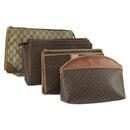 CELINE Gucci GG Supreme Macadam Canvas Bag PVC 4 Set Brown Beige Auth ti3575-1