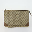 CELINE Gucci GG Supreme Macadam Canvas Bag PVC 4 Set Brown Beige Auth ti3575-2