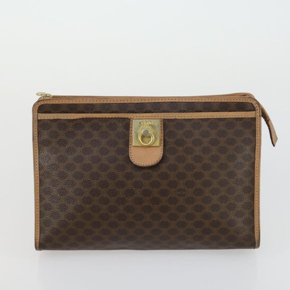 CELINE Gucci GG Supreme Macadam Canvas Bag PVC 4 Set Brown Beige Auth ti3575