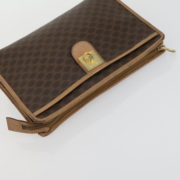 CELINE Gucci GG Supreme Macadam Canvas Bag PVC 4 Set Brown Beige Auth ti3575