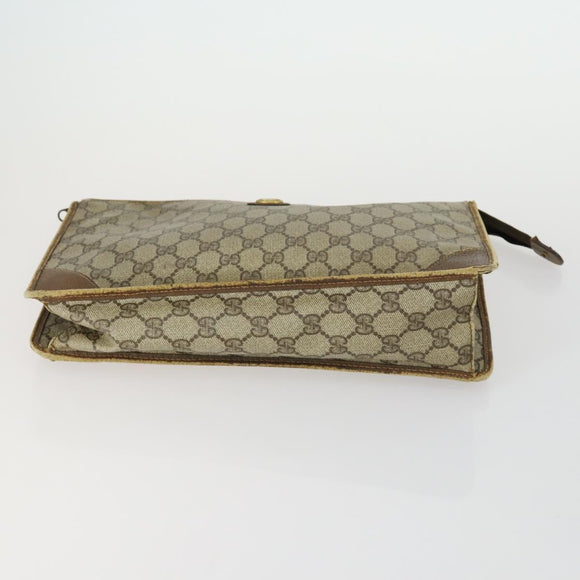 CELINE Gucci GG Supreme Macadam Canvas Bag PVC 4 Set Brown Beige Auth ti3575