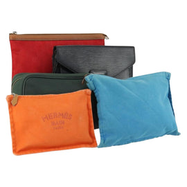 LOUIS VUITTON Gucci Hermes Epi Taiga Bag Canvas 5 Set Black Red LV Auth ti3577