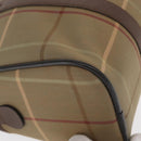 Burberrys Nova Check Hand Bag Canvas Khaki Gold Auth ti3581-10