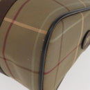 Burberrys Nova Check Hand Bag Canvas Khaki Gold Auth ti3581-11