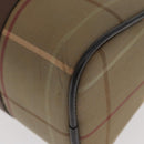 Burberrys Nova Check Hand Bag Canvas Khaki Gold Auth ti3581-13