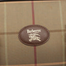 Burberrys Nova Check Hand Bag Canvas Khaki Gold Auth ti3581-15