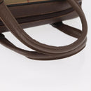 Burberrys Nova Check Hand Bag Canvas Khaki Gold Auth ti3581-7