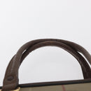 Burberrys Nova Check Hand Bag Canvas Khaki Gold Auth ti3581-8