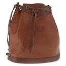 Burberrys Shoulder Bag Leather Brown Gold Auth ti3582-1