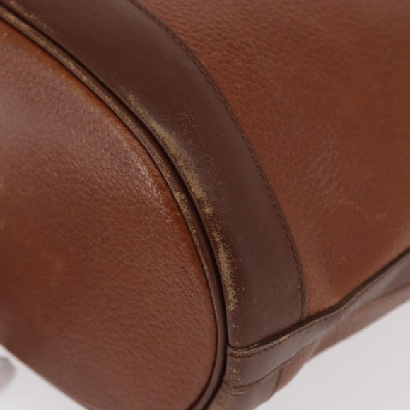 Burberrys Shoulder Bag Leather Brown Gold Auth ti3582