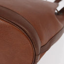 Burberrys Shoulder Bag Leather Brown Gold Auth ti3582-13