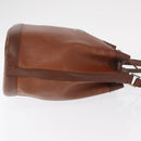 Burberrys Shoulder Bag Leather Brown Gold Auth ti3582-4