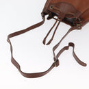 Burberrys Shoulder Bag Leather Brown Gold Auth ti3582-7