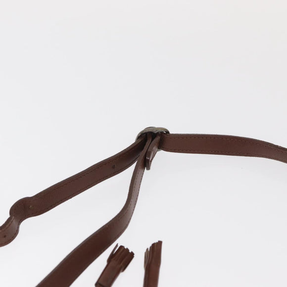 Burberrys Shoulder Bag Leather Brown Gold Auth ti3582