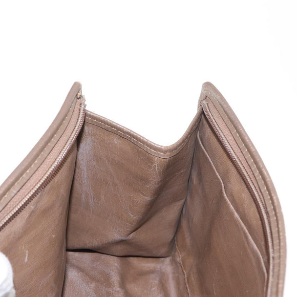 FENDI Zucchino Canvas Clutch Bag PVC Brown Auth ti3585