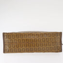 FENDI Zucchino Canvas Clutch Bag PVC Brown Auth ti3585-6
