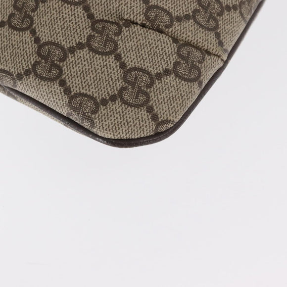 GUCCI GG Canvas Pouch PVC Leather Beige Gold 378 039 4492 Auth ti3588