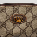 GUCCI GG Canvas Pouch PVC Leather Beige Gold 378 039 4492 Auth ti3588-8