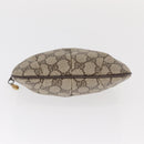 GUCCI GG Canvas Pouch PVC Leather Beige Gold 378 039 4492 Auth ti3588-6