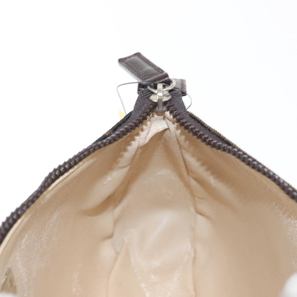 FENDI Zucca Canvas Pouch Black Brown Auth ti3589