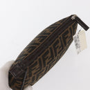 FENDI Zucca Canvas Pouch Black Brown Auth ti3589-6