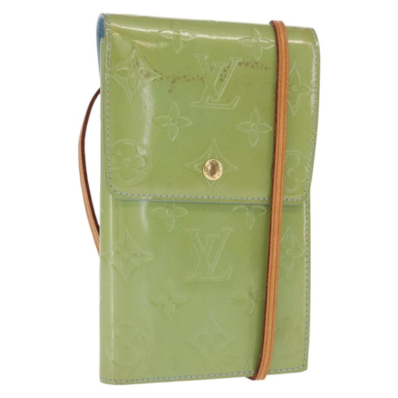 LOUIS VUITTON Monogram Vernis Walker Wallet Baby Blue M91073 LV Auth ti3590