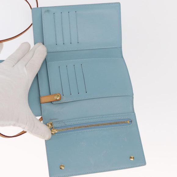 LOUIS VUITTON Monogram Vernis Walker Wallet Baby Blue M91073 LV Auth ti3590
