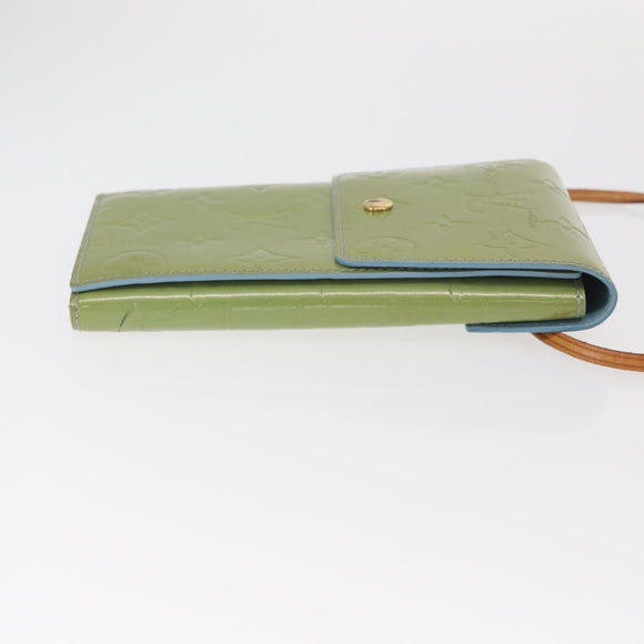 LOUIS VUITTON Monogram Vernis Walker Wallet Baby Blue M91073 LV Auth ti3590