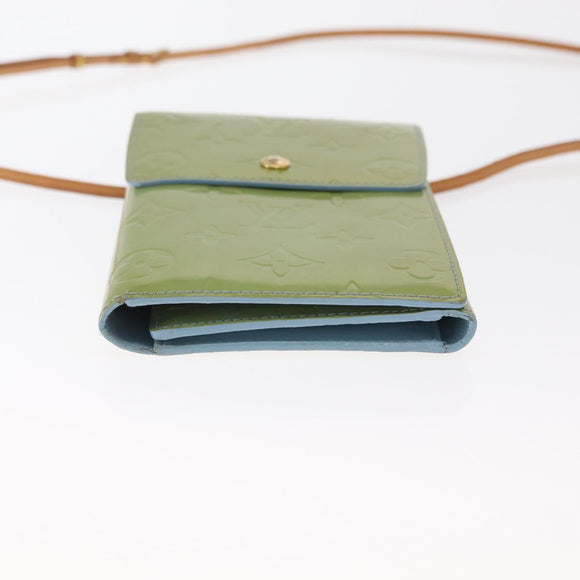 LOUIS VUITTON Monogram Vernis Walker Wallet Baby Blue M91073 LV Auth ti3590