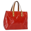 LOUIS VUITTON Monogram Vernis Reade PM Hand Bag Red Rouge M91088 LV Auth ti3591-1