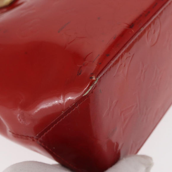 LOUIS VUITTON Monogram Vernis Reade PM Hand Bag Red Rouge M91088 LV Auth ti3591