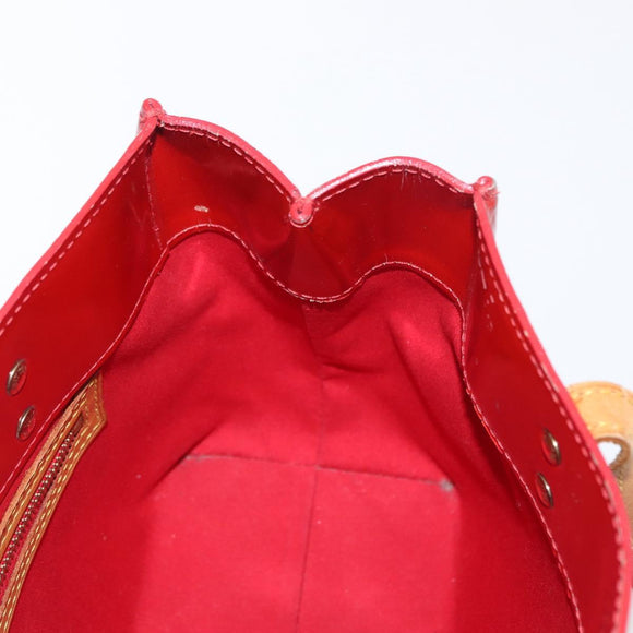 LOUIS VUITTON Monogram Vernis Reade PM Hand Bag Red Rouge M91088 LV Auth ti3591