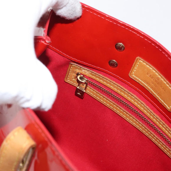 LOUIS VUITTON Monogram Vernis Reade PM Hand Bag Red Rouge M91088 LV Auth ti3591