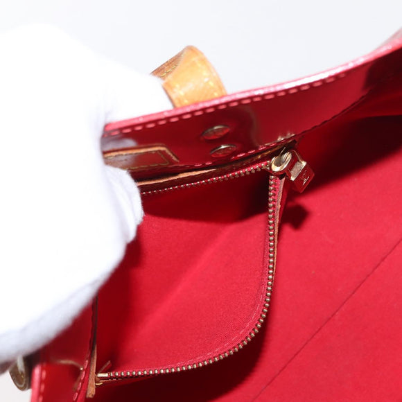 LOUIS VUITTON Monogram Vernis Reade PM Hand Bag Red Rouge M91088 LV Auth ti3591
