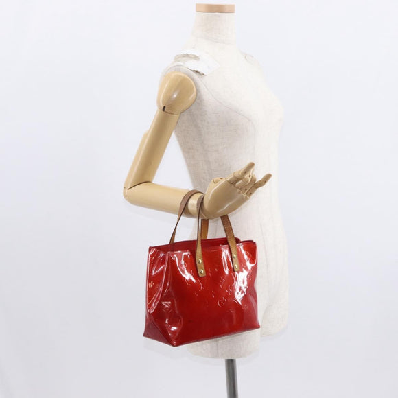 LOUIS VUITTON Monogram Vernis Reade PM Hand Bag Red Rouge M91088 LV Auth ti3591