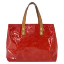 LOUIS VUITTON Monogram Vernis Reade PM Hand Bag Red Rouge M91088 LV Auth ti3591-3