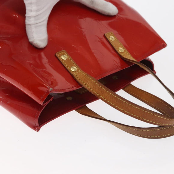 LOUIS VUITTON Monogram Vernis Reade PM Hand Bag Red Rouge M91088 LV Auth ti3591