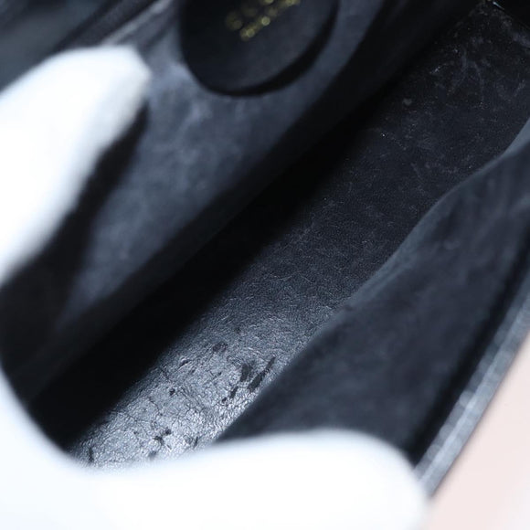 GUCCI Shoulder Bag Leather Black Gold 001 1274 1912 Auth ti3593