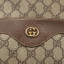 GUCCI GG Supreme Web Sherry Line Tragetasche PVC Beige Auth ti3595-18