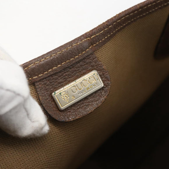 GUCCI GG Supreme Web Sherry Line Tote Bag PVC Beige Auth ti3595